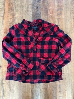 J. Crew Red and Black Plaid Button-Up Shirt